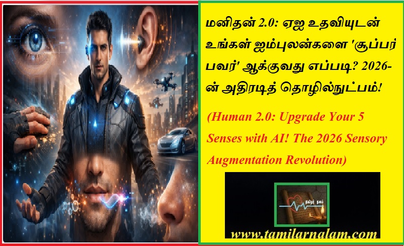 மனிதன் 2.0: ஏஐ உதவியுடன் உங்கள் ஐம்புலன்களை 'சூப்பர் பவர்' ஆக்குவது எப்படி? 2026-ன் அதிரடித் தொழில்நுட்பம்! | Human 2.0: Upgrade Your 5 Senses with AI! The 2026 Sensory Augmentation Revolution
