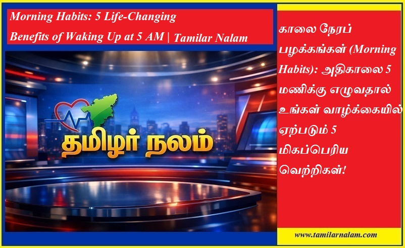 காலை நேரப் பழக்கங்கள்: அதிகாலை 5 மணிக்கு எழுவதால் கிடைக்கும் 5 இமாலய வெற்றிகள்! | தமிழர் நலம் | Morning Habits: 5 Life-Changing Benefits of Waking Up at 5 AM | Tamilar Nalam