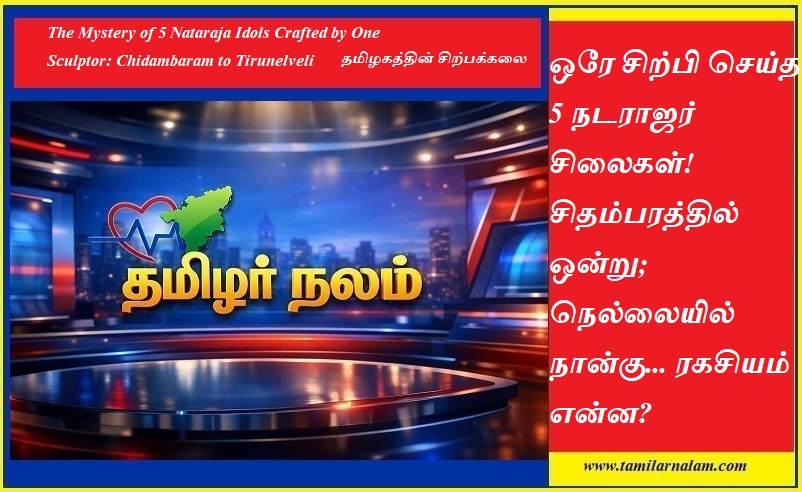 ஒரே சிற்பி வடித்த 5 அதிசய நடராஜர் சிலைகள்: சிதம்பரம் முதல் நெல்லை வரை ஒரு ஆன்மீகத் தேடல்! | The Mystery of 5 Nataraja Idols Crafted by One Sculptor: Chidambaram to Tirunelveli