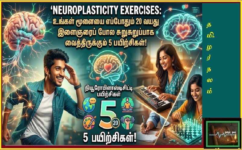 நியூரோபிளாஸ்டிசிட்டி: உங்கள் மூளையை 20 வயது இளைஞரைப் போல மாற்றும் 5 பயிற்சிகள்! - தமிழர் நலம் | Neuroplasticity Exercises: 5 Ways to Keep Your Brain as Sharp as a 20-Year-Old - Tamilar Nalam