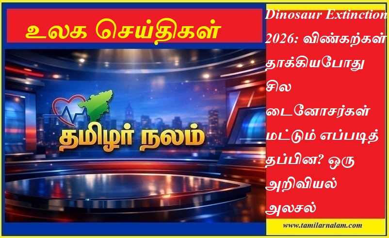 டைனோசர் அழிவு 2026: விண்கற்கள் தாக்கியபோது சில மட்டும் தப்பியது எப்படி? அறிவியல் ரகசியங்கள் - தமிழர் நலம் | Dinosaur Extinction 2026: How Did Some Dinosaurs Survive the Asteroid? - Tamilar Nalam