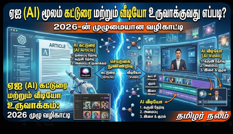 ஏஐ (AI) மூலம் கட்டுரை மற்றும் வீடியோ உருவாக்குவது எப்படி? 2026-ன் முழுமையான வழிகாட்டி | AI Content Creation Guide 2026 Tamil