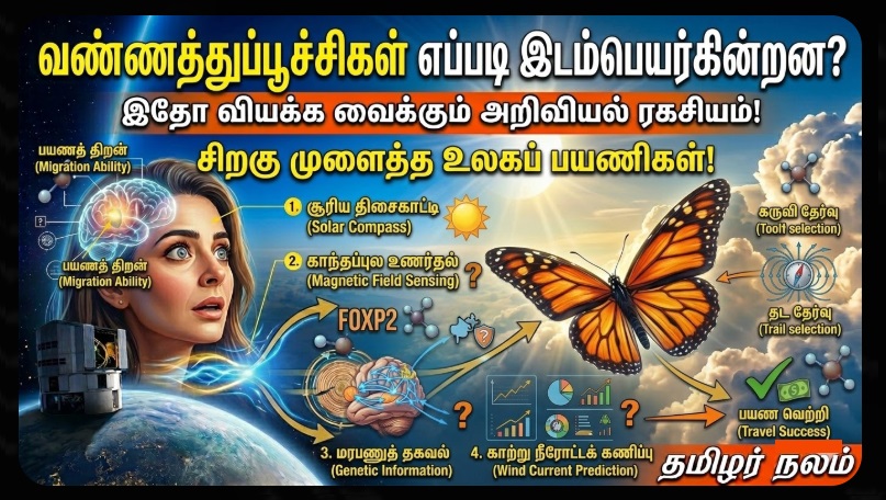 வண்ணத்துப்பூச்சிகள் எப்படி இடம்பெயர்கின்றன? இதோ வியக்க வைக்கும் அறிவியல் ரகசியம்! | How Butterflies Migrate Science in Tamil