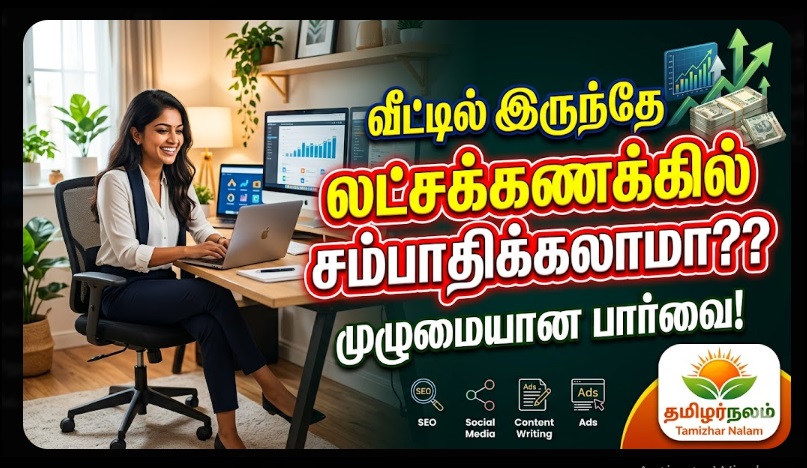 டிஜிட்டல் மார்க்கெட்டிங் மூலம் வீட்டில் இருந்தே லட்சக்கணக்கில் சம்பாதிப்பது சாத்தியமா? ஒரு முழுமையான பார்வை! | Is it Possible to Earn Lakhs from Home Through Digital Marketing? A Comprehensive Overview!