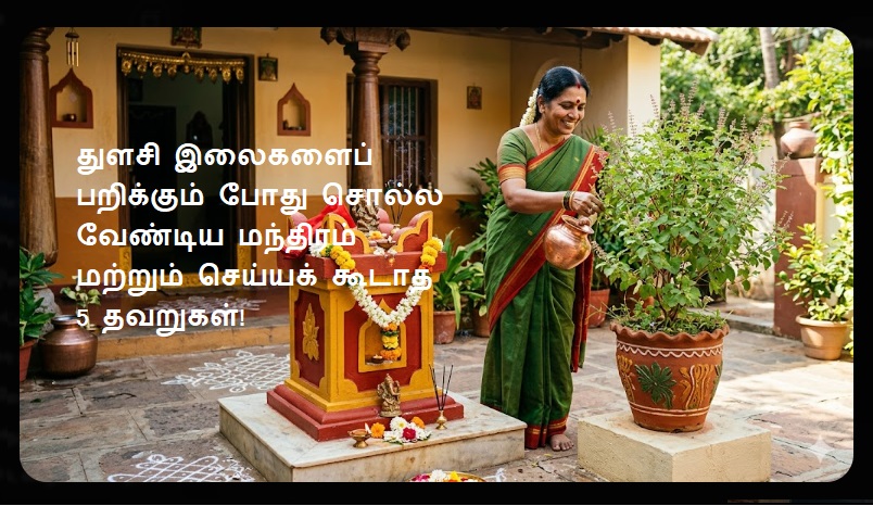 துளசி இலைகளைப் பறிக்கும் போது சொல்ல வேண்டிய மந்திரம் மற்றும் செய்யக் கூடாத 5 தவறுகள்! | Mantra to Chant While Picking Tulsi Leaves and 5 Common Mistakes to Avoid!