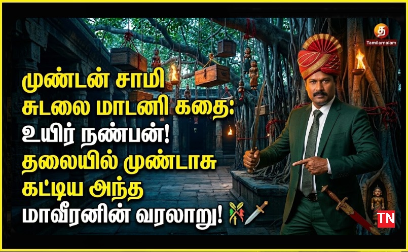 முண்டன் சாமி கதை: சுடலை மாடனின் உயிர் நண்பன்! தலையில் முண்டாசு கட்டிய அந்த மாவீரனின் வரலாறு! 🎋🗡️ | The Legend of Mundan Swami: The Loyal Companion of Sudalai Madan - Tamilarnalam
