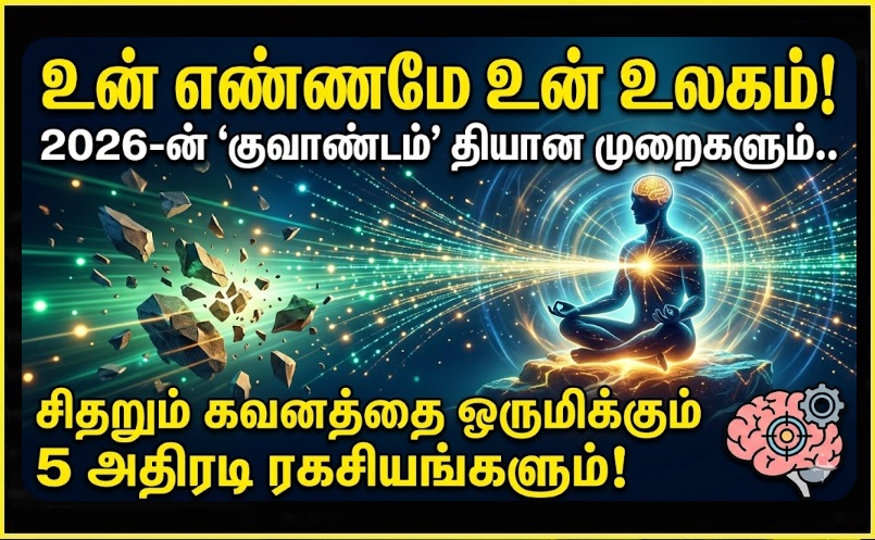 உன் எண்ணமே உன் உலகம்! 2026-ன் 'குவாண்டம்' தியான முறைகளும்.. சிதறும் கவனத்தை ஒருமிக்கும் 5 அதிரடி ரகசியங்களும்! - தமிழர் நலம் | ​5 Quantum Meditation Techniques to Focus Your Mind: New 2026 Studies!