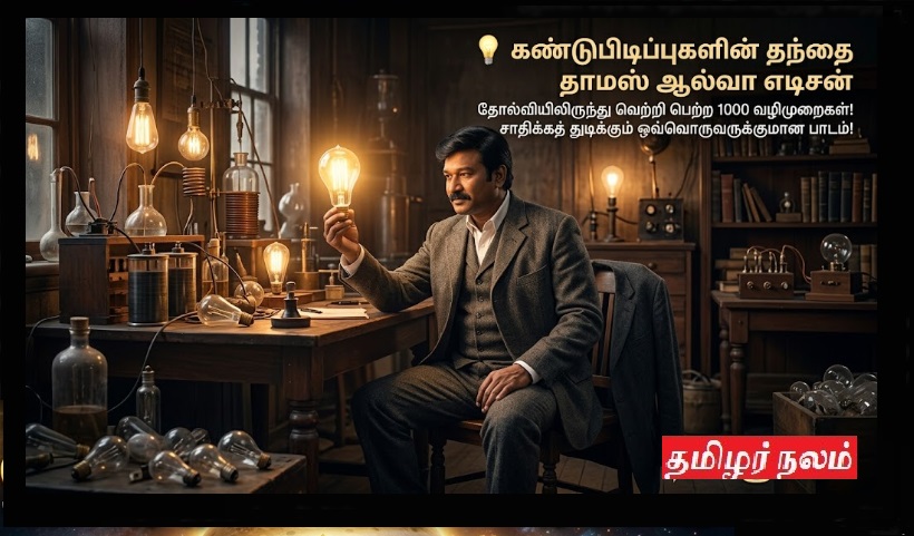 💡 கண்டுபிடிப்புகளின் தந்தை தாமஸ் ஆல்வா எடிசன்: தோல்வியிலிருந்து வெற்றி பெற்ற 1000 வழிமுறைகள்! சாதிக்கத் துடிக்கும் ஒவ்வொருவருக்குமான பாடம்! | Thomas Alva Edison: 1000 Ways to Success After Failure | The Inspiring Journey of the Father of Inventions.