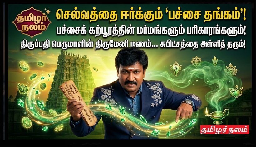 பச்சைக் கற்பூரத்தின் அபூர்வ பரிகாரங்கள்: பணத்தை காந்தம் போல் ஈர்க்கும் ரகசியம்! | Pachai Karpooram Remedies for Wealth: Attract Money and Positivity with Green Camphor
