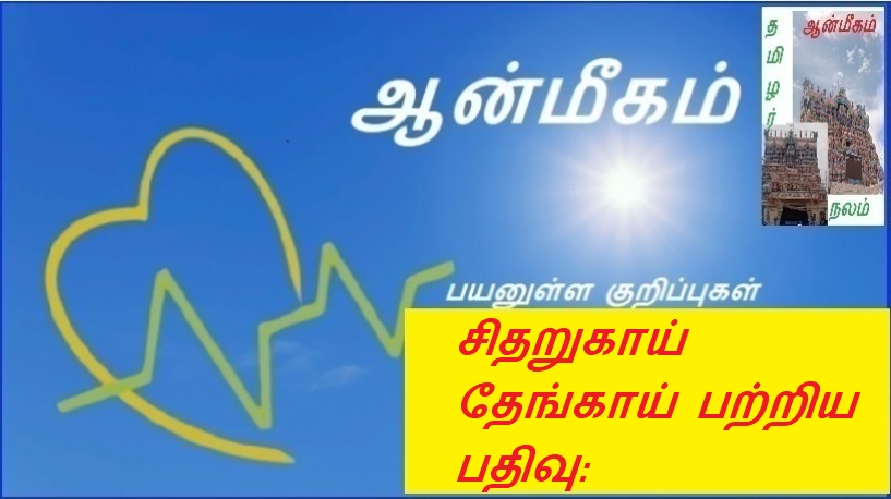 சிதறுகாய் தேங்காய் பற்றிய பதிவு: | A post about the saffron coconut: