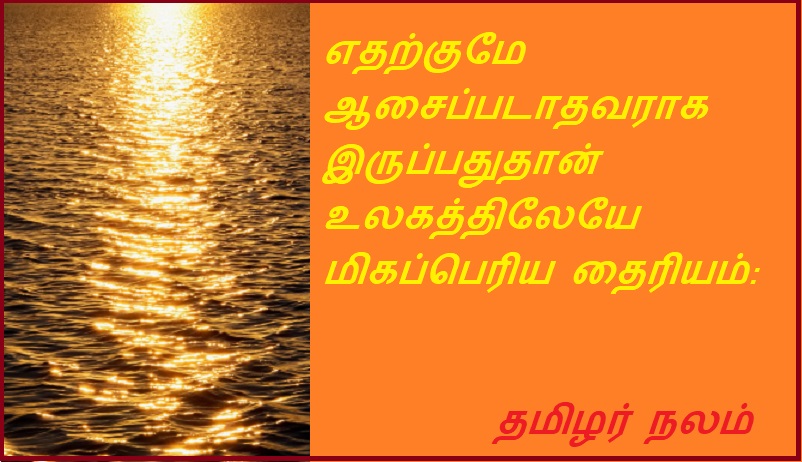 எதற்குமே ஆசைப்படாதவராக இருப்பதுதான் உலகத்திலேயே மிகப்பெரிய தைரியம்: | The greatest courage in the world is to desire nothing: