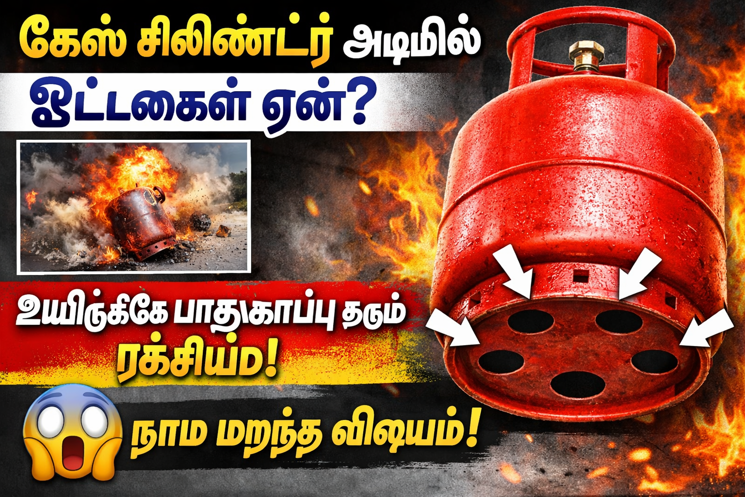 கேஸ் சிலிண்டர் அடியில் ஓட்டைகள் இருப்பது ஏன்? இதன் பின்னால் இருக்கும் அதிர்ச்சியூட்டும் அறிவியல் காரணம்! | தமிழர் நலம் | Why do Gas Cylinders have Holes at the Bottom? Scientific Reason and Safety Benefits | Tamilar Nalam
