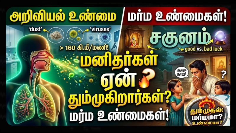 மனிதர்கள் ஏன் தும்முகிறார்கள்? இதன் பின்னணியில் உள்ள அறிவியல் மற்றும் சகுன ரகசியங்கள்! |  Why Do Humans Sneeze? The Science and Superstitions Behind Sneezing!