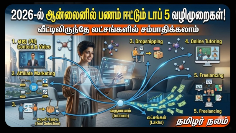 2026-ல் ஆன்லைனில் பணம் ஈட்டும் டாப் 5 வழிமுறைகள்! வீட்டிலிருந்தே லட்சங்களில் சம்பாதிக்கலாம்