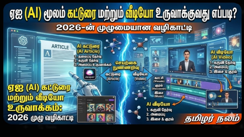 ஏஐ (AI) மூலம் கட்டுரை மற்றும் வீடியோ உருவாக்குவது எப்படி? 2026-ன் முழுமையான வழிகாட்டி