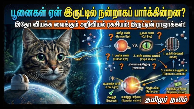 பூனைகள் ஏன் இருட்டில் நன்றாகப் பார்க்கின்றன? இதோ வியக்க வைக்கும் அறிவியல் ரகசியம்!