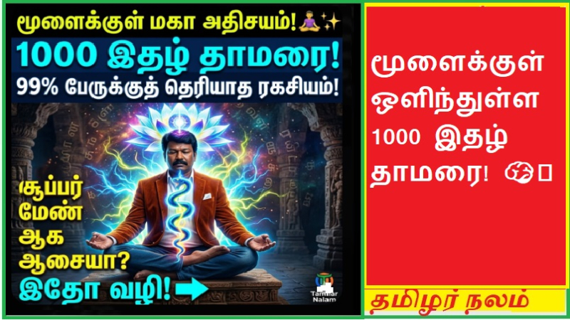 மூளைக்குள் ஒளிந்துள்ள 1000 இதழ் தாமரை! 🧠🪷 குண்டலினி சக்தியைத் தூண்டி 'சூப்பர் மேனாக' மாறுவது எப்படி? | Unlock 1000 Petal Lotus in Brain: How to Awaken Kundalini Power & Become Super Human in Tamil