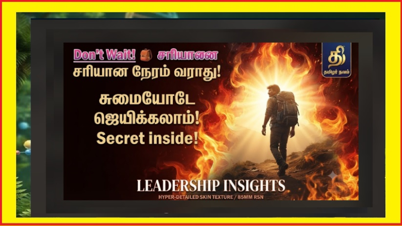 சுமையோடே எழுந்து நட! | Success Secrets of Moving Forward Tamil 2026 | Carry Your Burden and Walk! | The Myth of the Perfect Time 2026