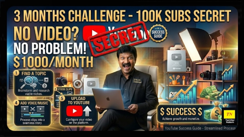 🤫 வீடியோ எடுக்காமலேயே யூடியூப்பில் கல்லா கட்டுவது எப்படி? - 5 ரகசிய வழிகள்!