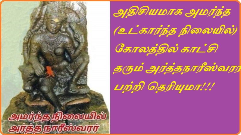 அதிசியமாக அமர்ந்த (உட்கார்ந்த நிலையில்) கோலத்தில் காட்சி தரும் அர்த்தநாரீஸ்வரர் பற்றி தெரியுமா! | Do you know about Arthanareeswarar who is seen in a wonderful sitting position?