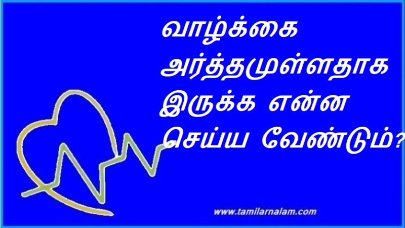 வாழ்க்கை அர்த்தமுள்ளதாக இருக்க என்ன செய்ய வேண்டும்?