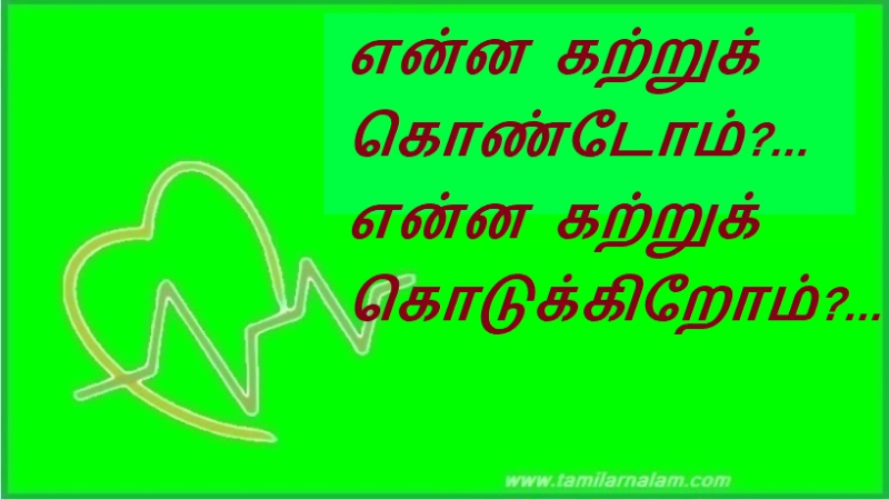 என்ன கற்றுக் கொண்டோம் என்ன கற்றுக் கொடுக்கிறோம் | What we have learned and what we are teaching